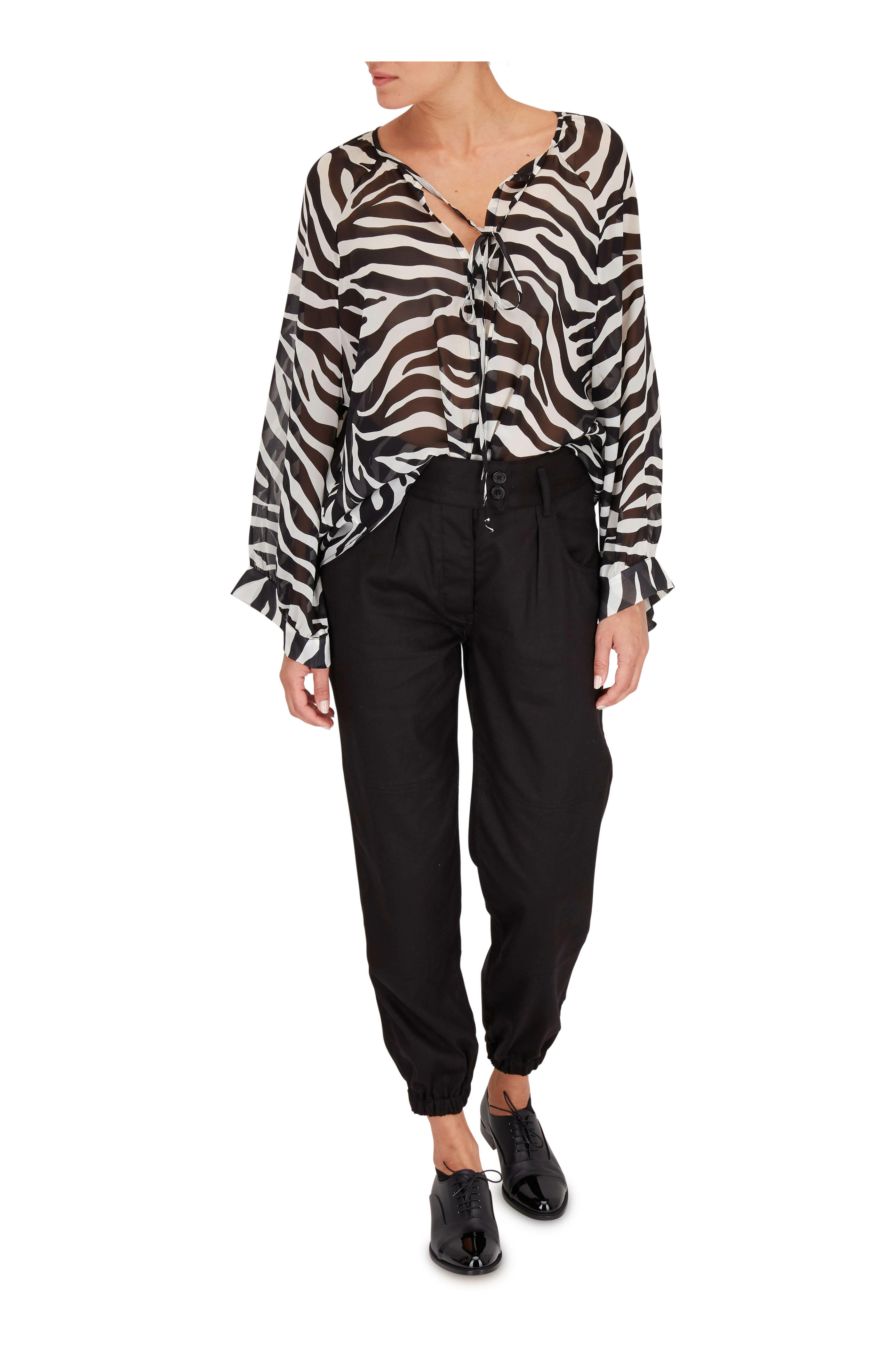 Nili Lotan - Black Stretch Cotton Military Pant