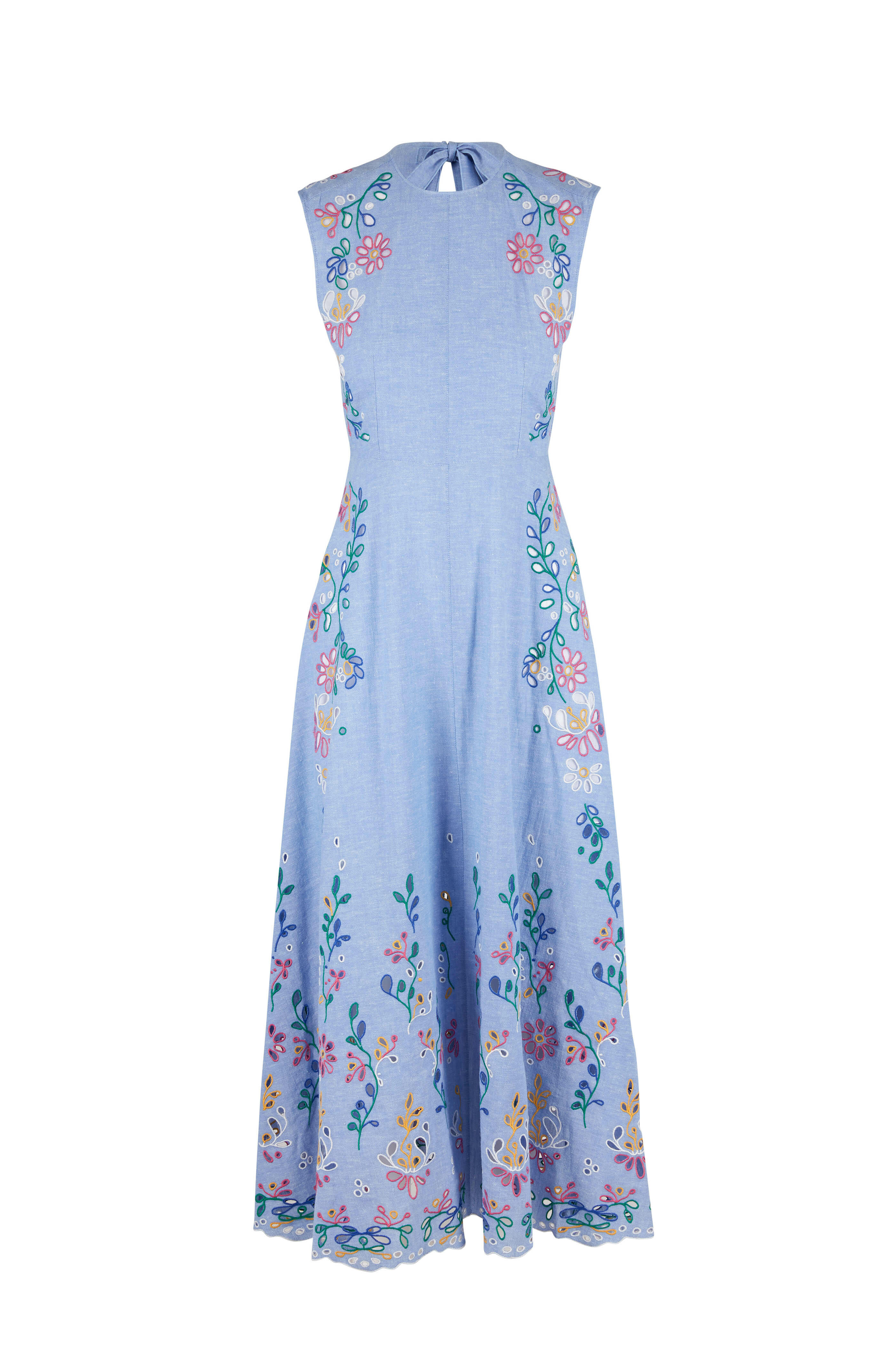 Chloé - Broderie Anglaise Downy Blue Embroidered Dress