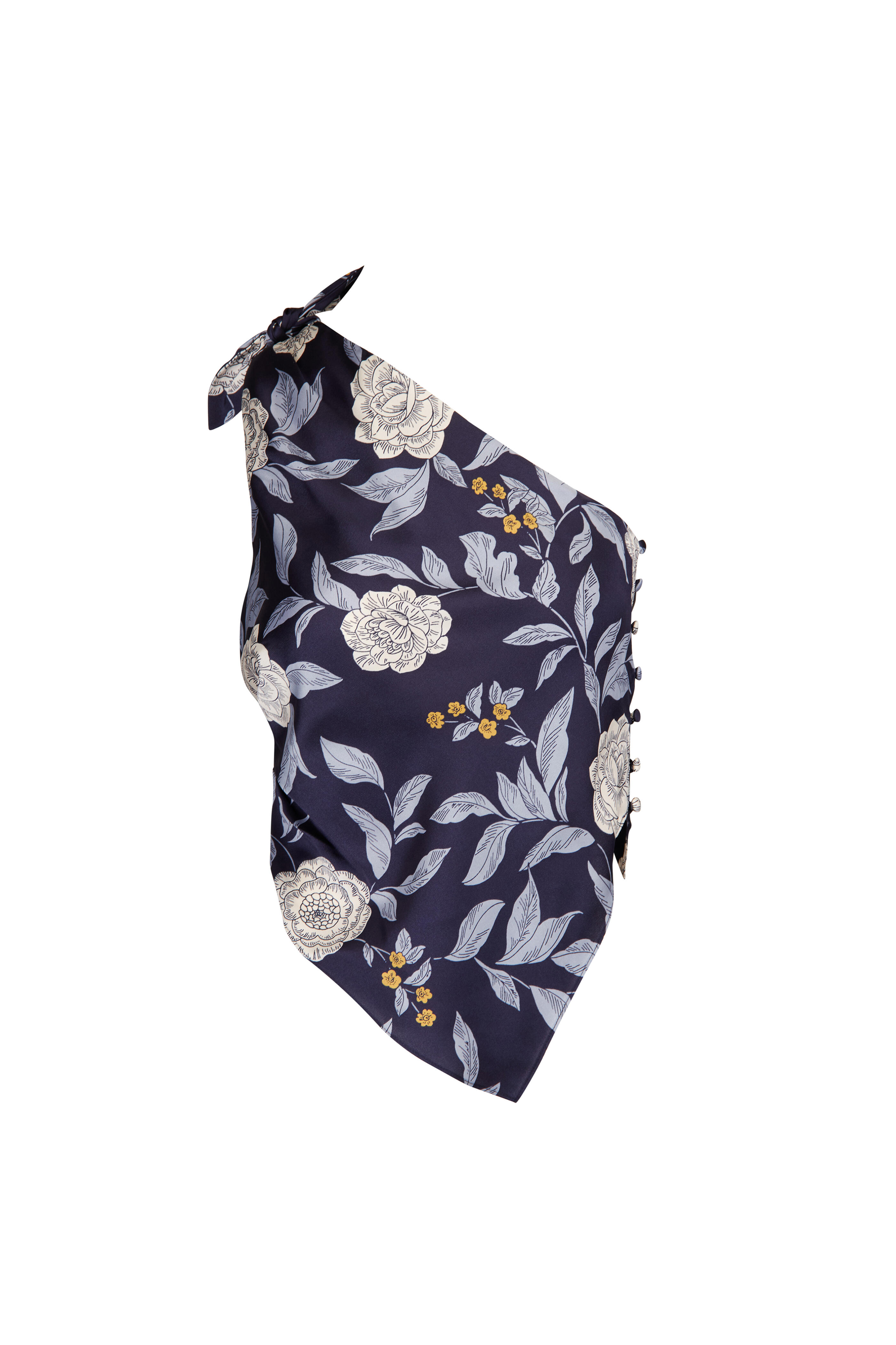 Tanya Taylor - Brigid Blue One Shoulder Scarf Top - view 1