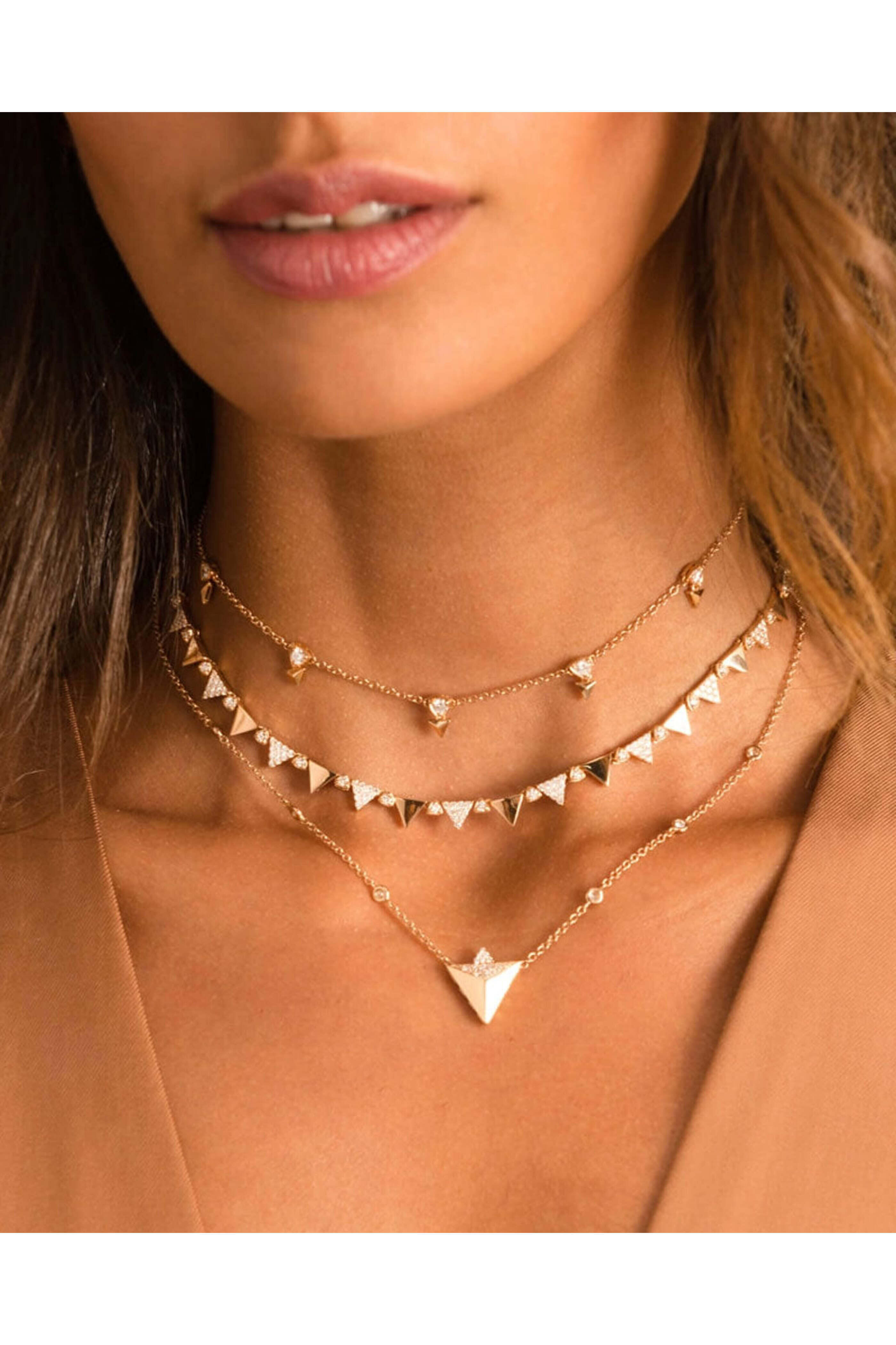 Alessa - Rose Gold Diamond Rising Choker Necklace