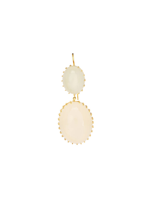 Renee Lewis 18k Yellow Gold Antique Moonstone Earring - view 2