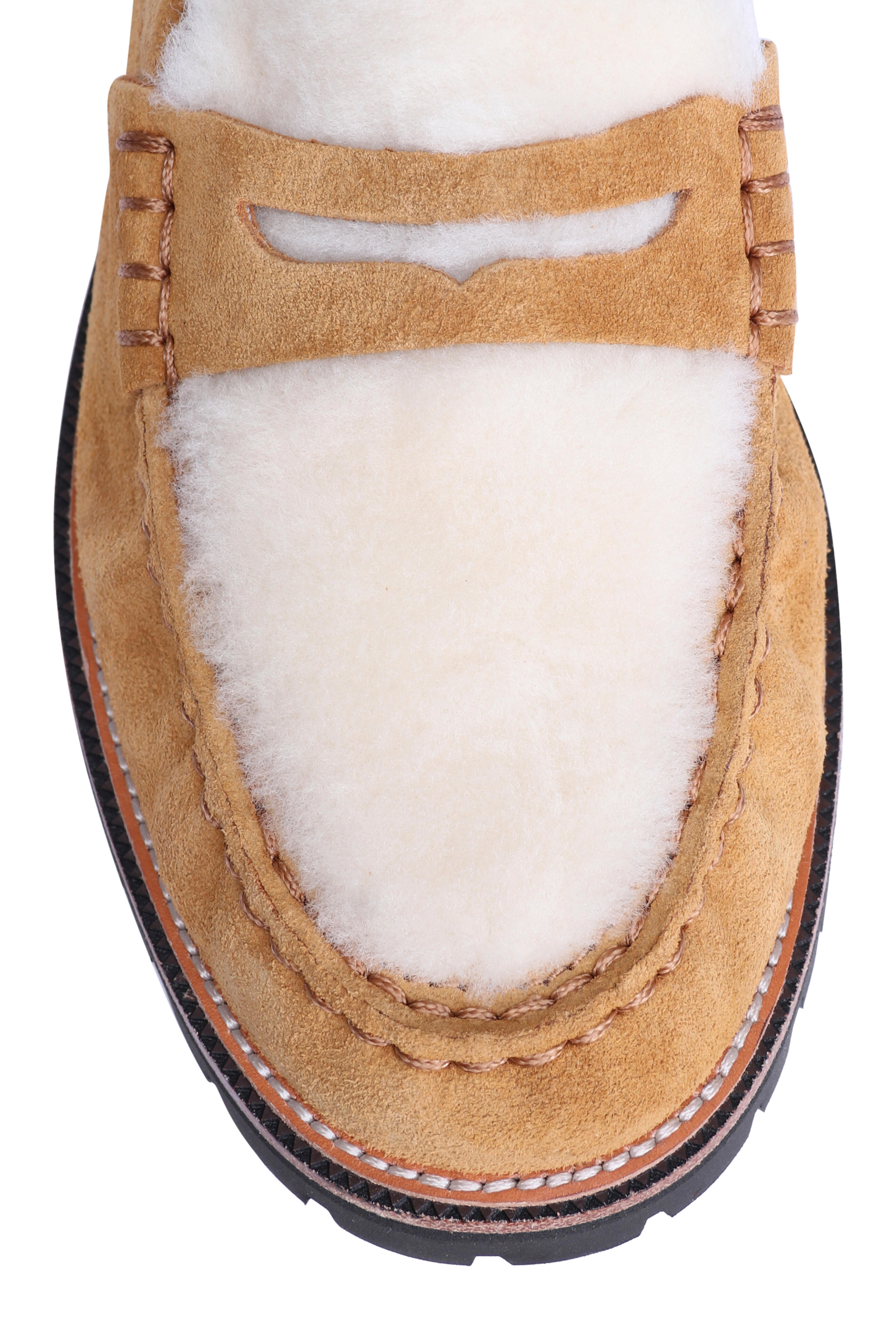 Rag & Bone - Corey Caramel Suede & Shearling Loafer