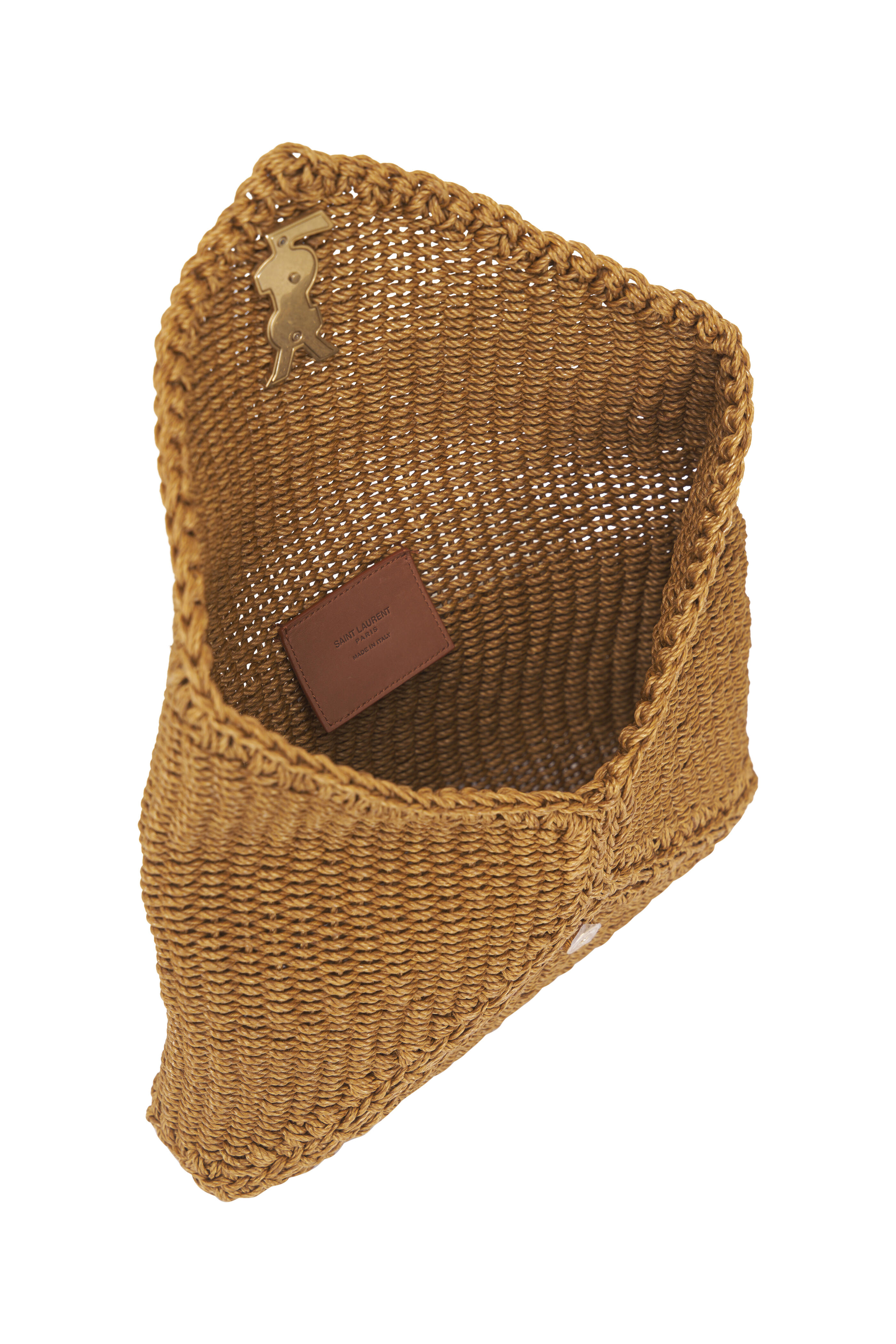 Saint Laurent - Large Busta Light Brown Rope Pouch