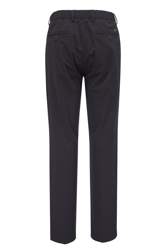 Herno Navy Seersucker Stretch Pant - view 3