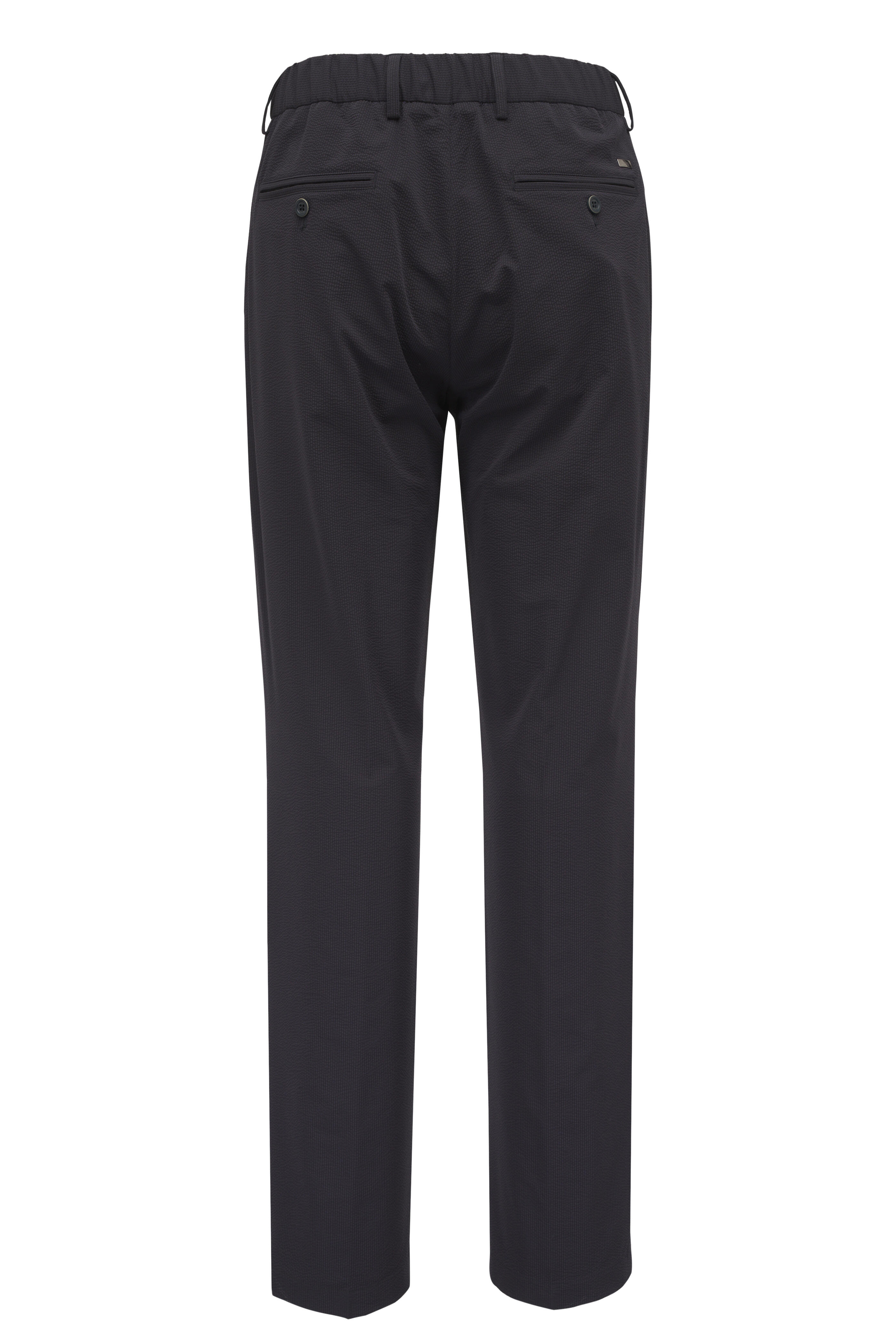 Herno - Navy Seersucker Stretch Pant