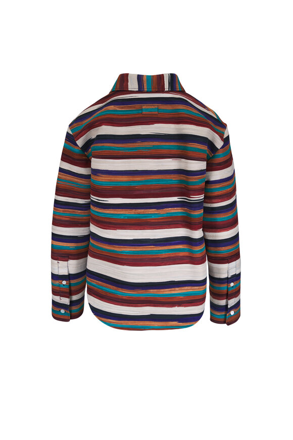 Loewe Multicolor Stripe Leather Overshirt - view 3