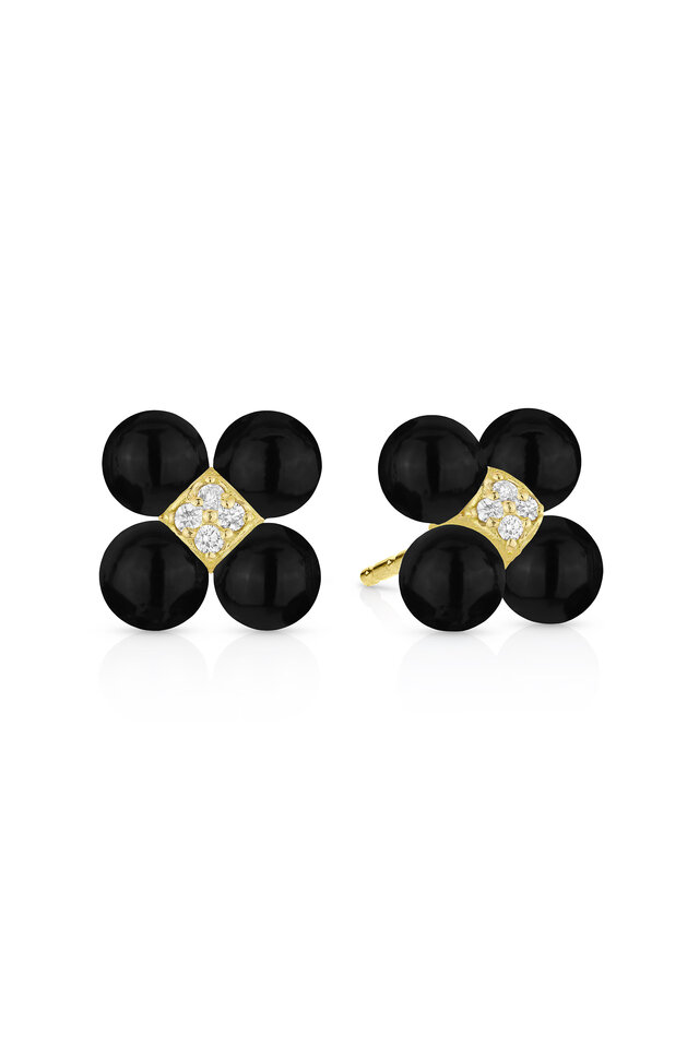 Brunello Cucinelli - Black Monili Loop Earrings | Mitchell