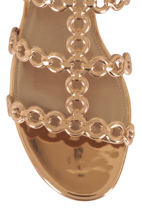 Aquazzura Infinity Rose Gold Chain Flat Slide - view 5