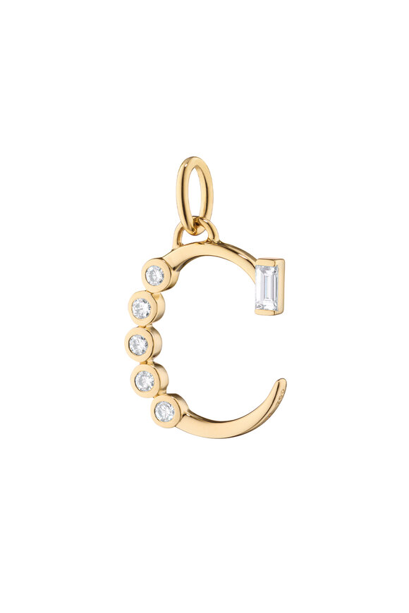 Monica Rich Kosann 18k Yellow Gold Diamond Initial "C" Charm