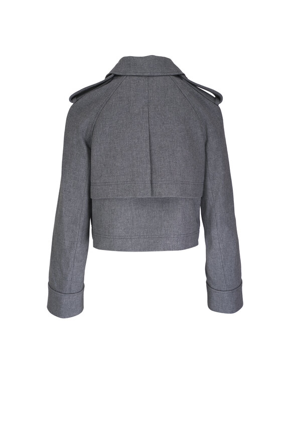 Veronica Beard - Conneley Cropped Heather Gray Trench 