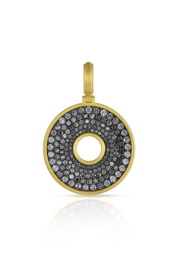 Leigh Maxwell 18k Yellow Gold Gray Diamond Amani Pave Pendant