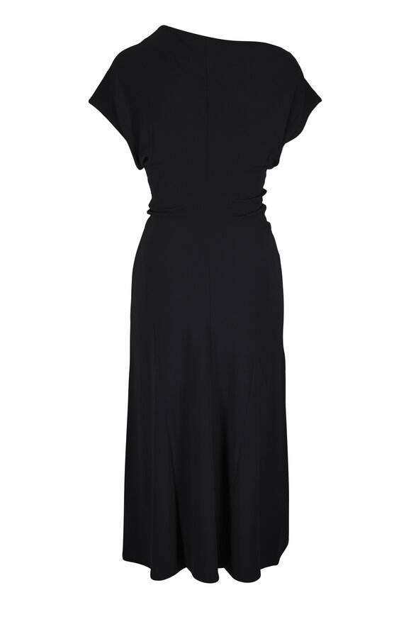 Vince Black Matte Jersey Off-Shoulder Midi Dress - view 5