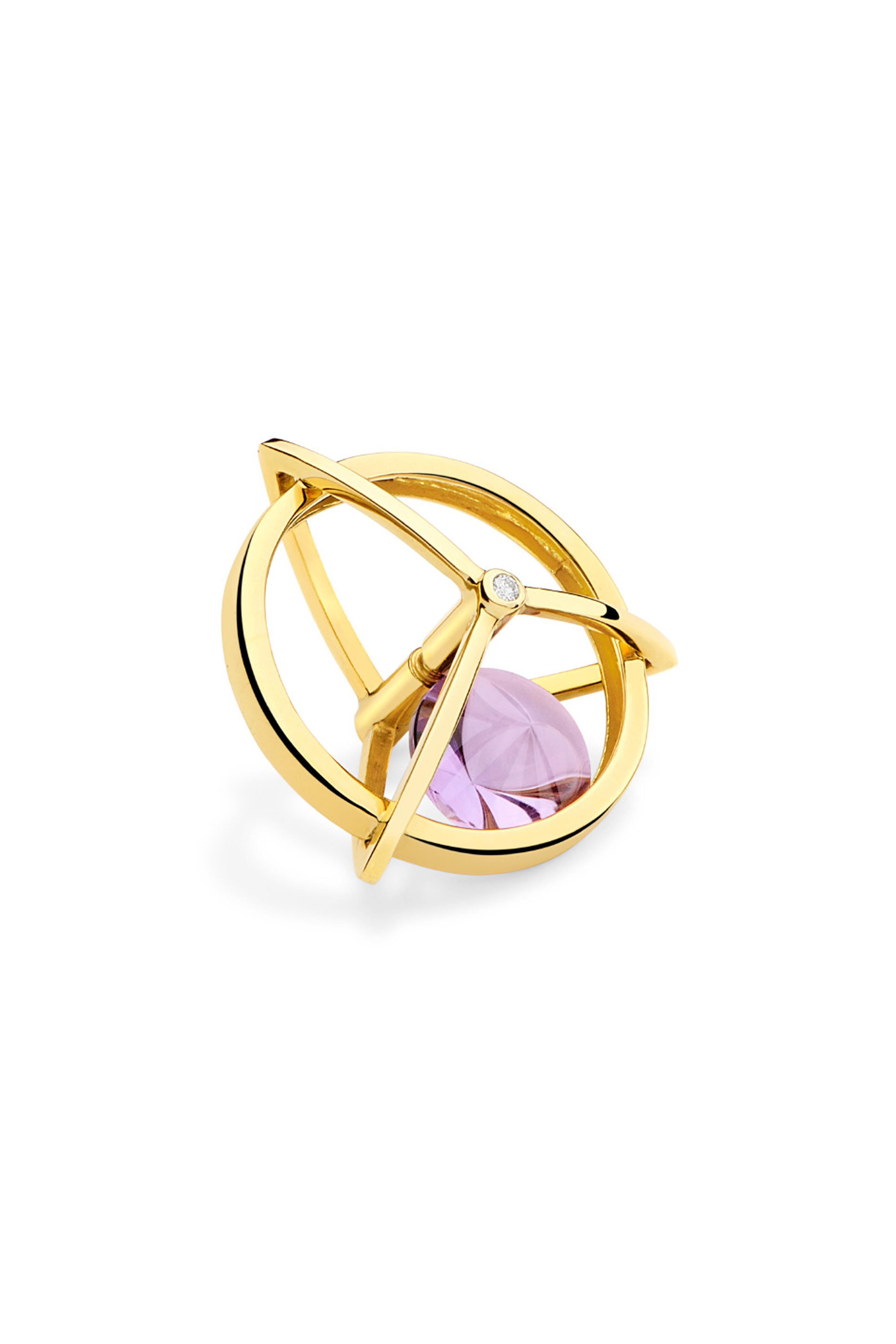 Yael Sonia - Small Spinning Top Amethyst Pendant