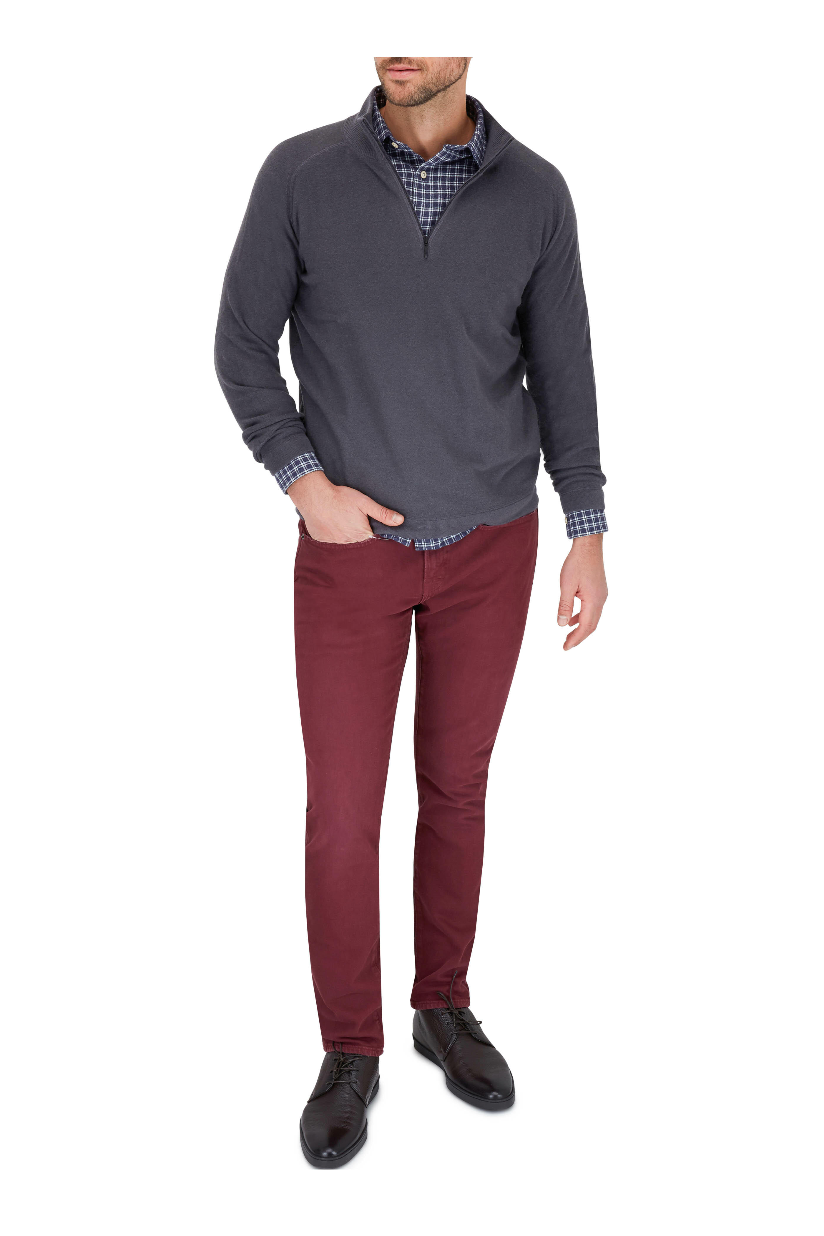 Santoni - Leland Dark Brown Deerskin Lace-Up Boot