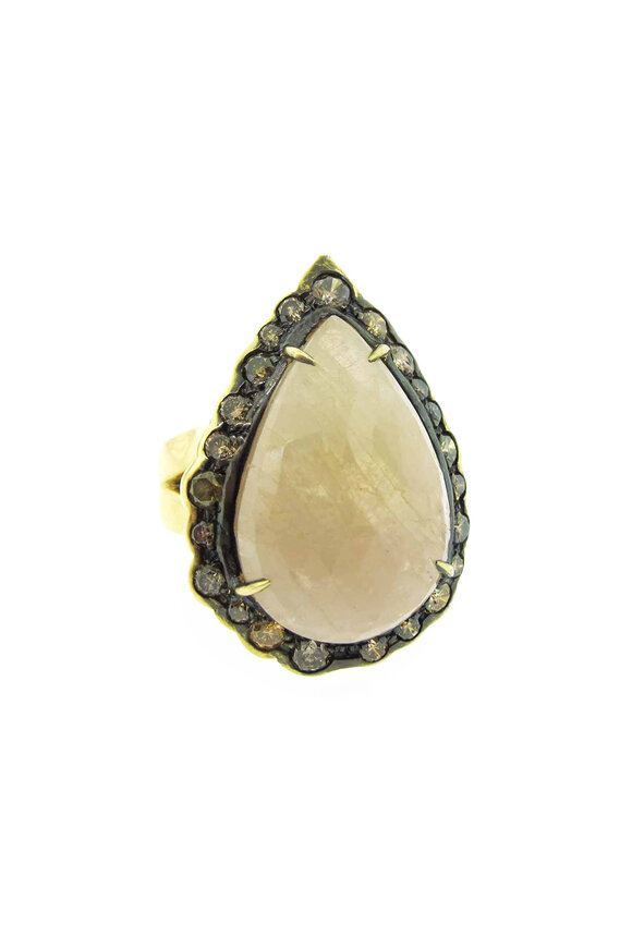 Loree Rodkin 18k Yellow Gold Tear Drop Irregular Bezel Ring - view 1