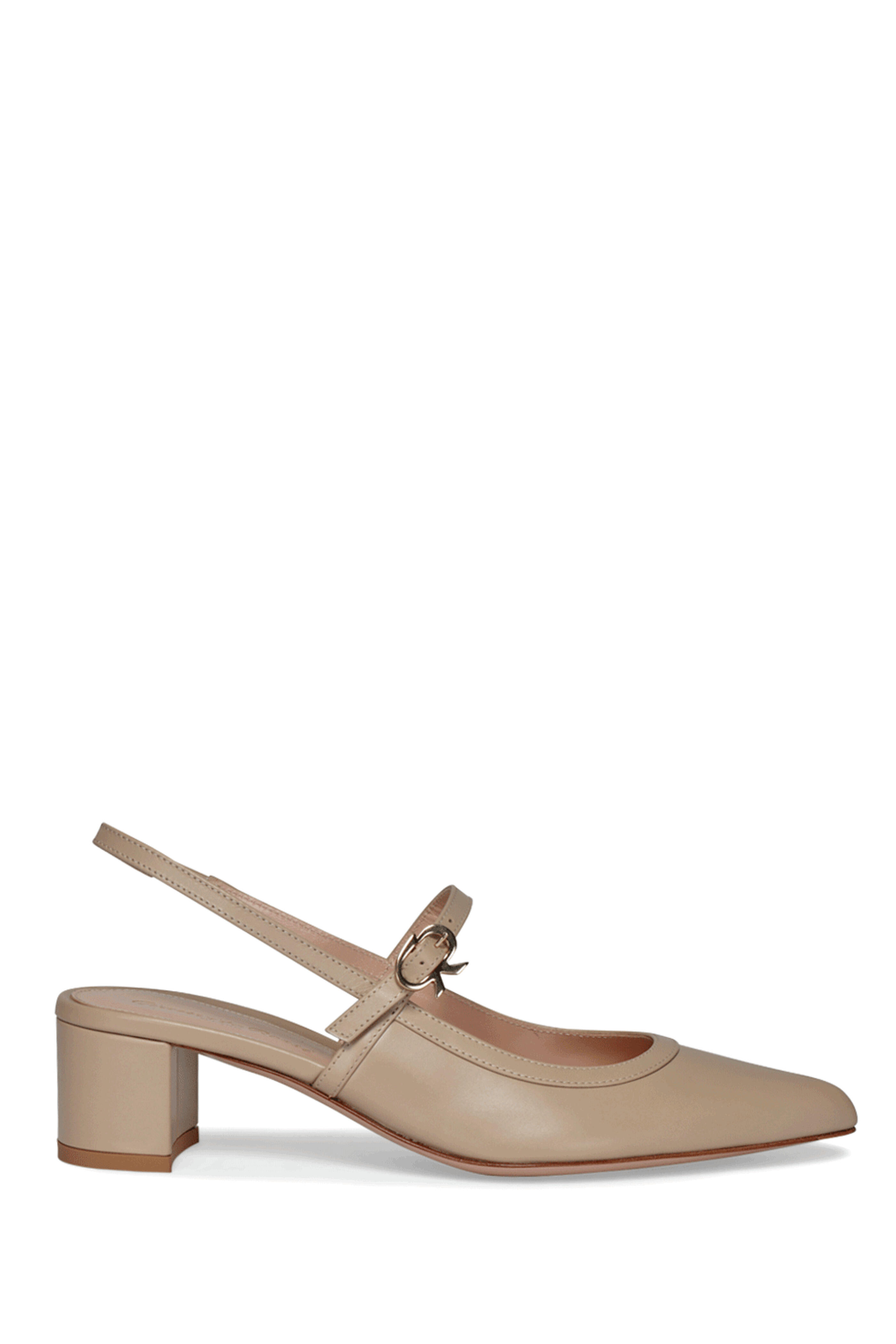Gianvito Rossi - Mary Jane Sand Leather Slingback Pump, 45mm