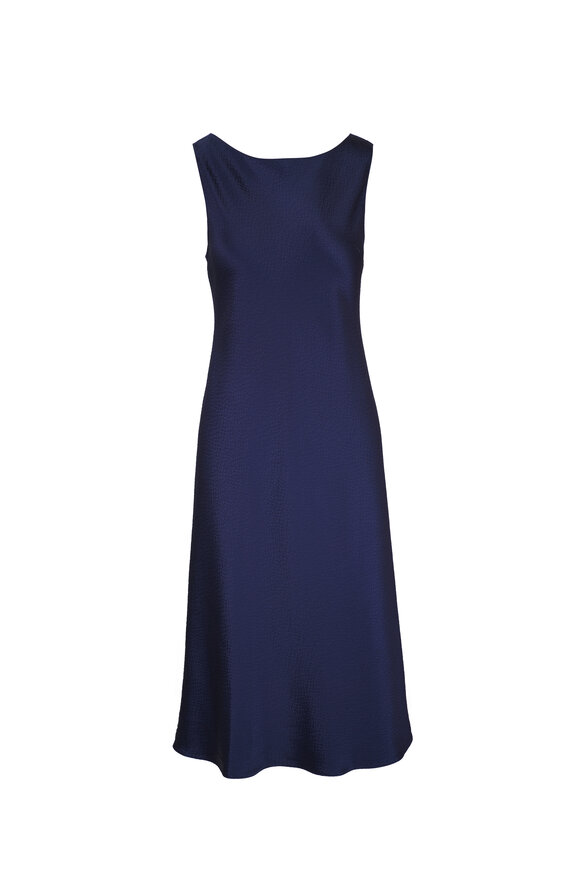 Peter Cohen Suite Navy Hammered Silk Tank Dress