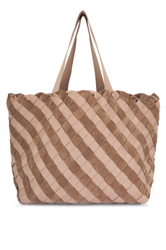 Naghedi Medium Como Stripe Canyon Suede & Neoprene Tote - view 2