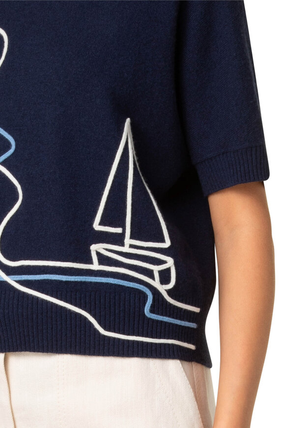 Akris Punto - Navy Blue Wool & Cashmere Sweater