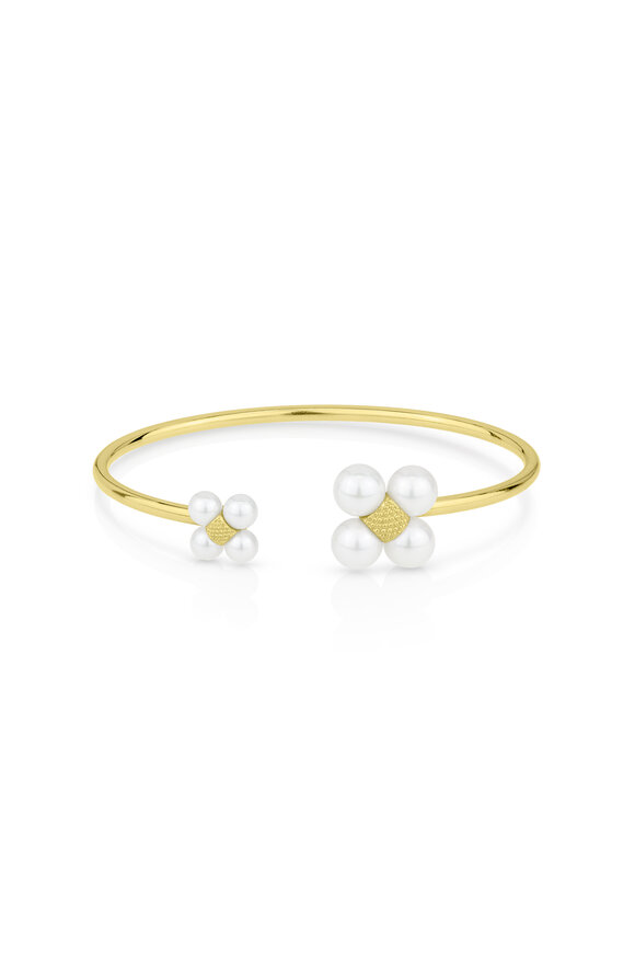 Paul Morelli 18k Yellow Gold Pearl Tube Bracelet - view 1