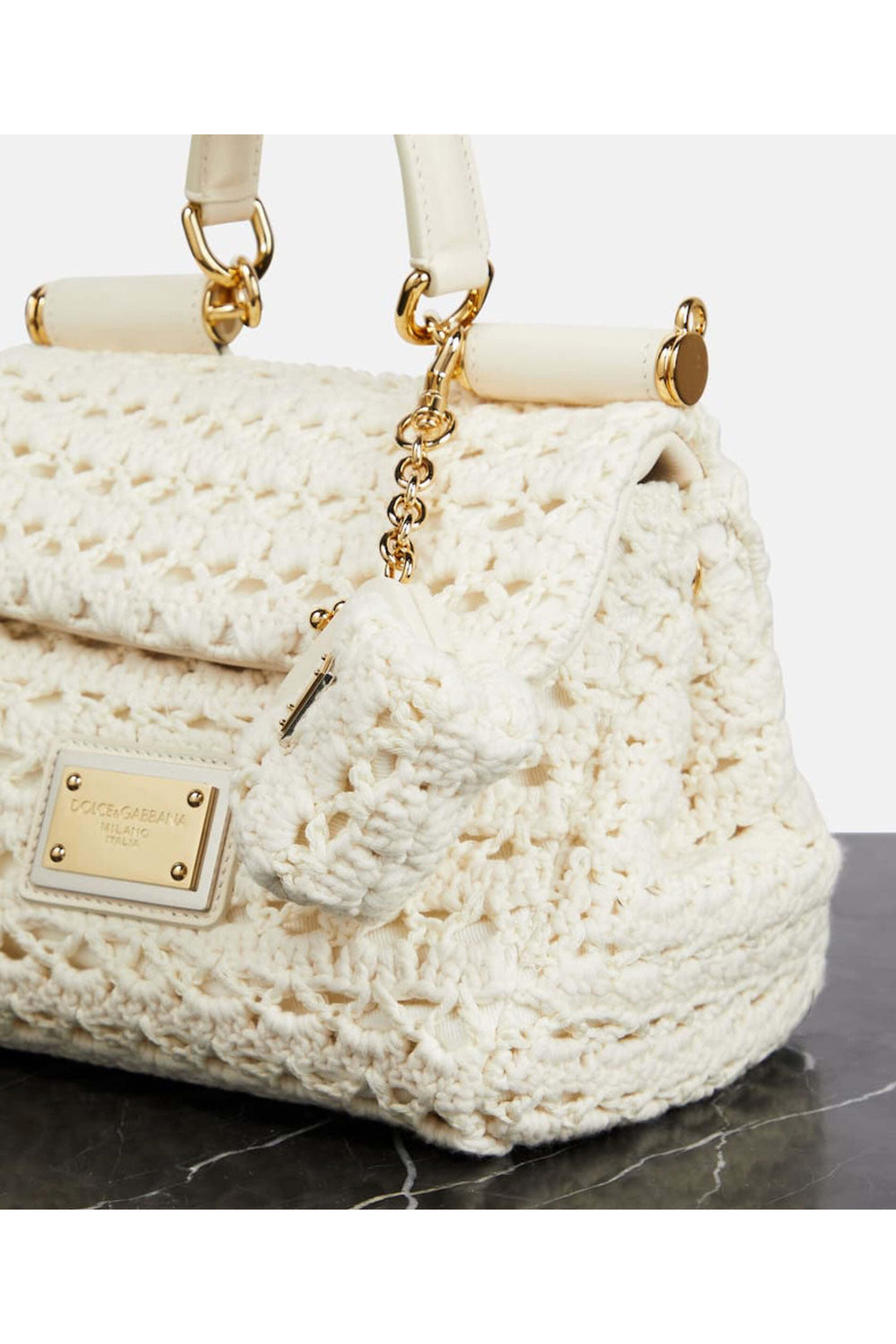 Dolce & Gabbana - Sicily Leather-Trimmed Crochet Tote Bag in