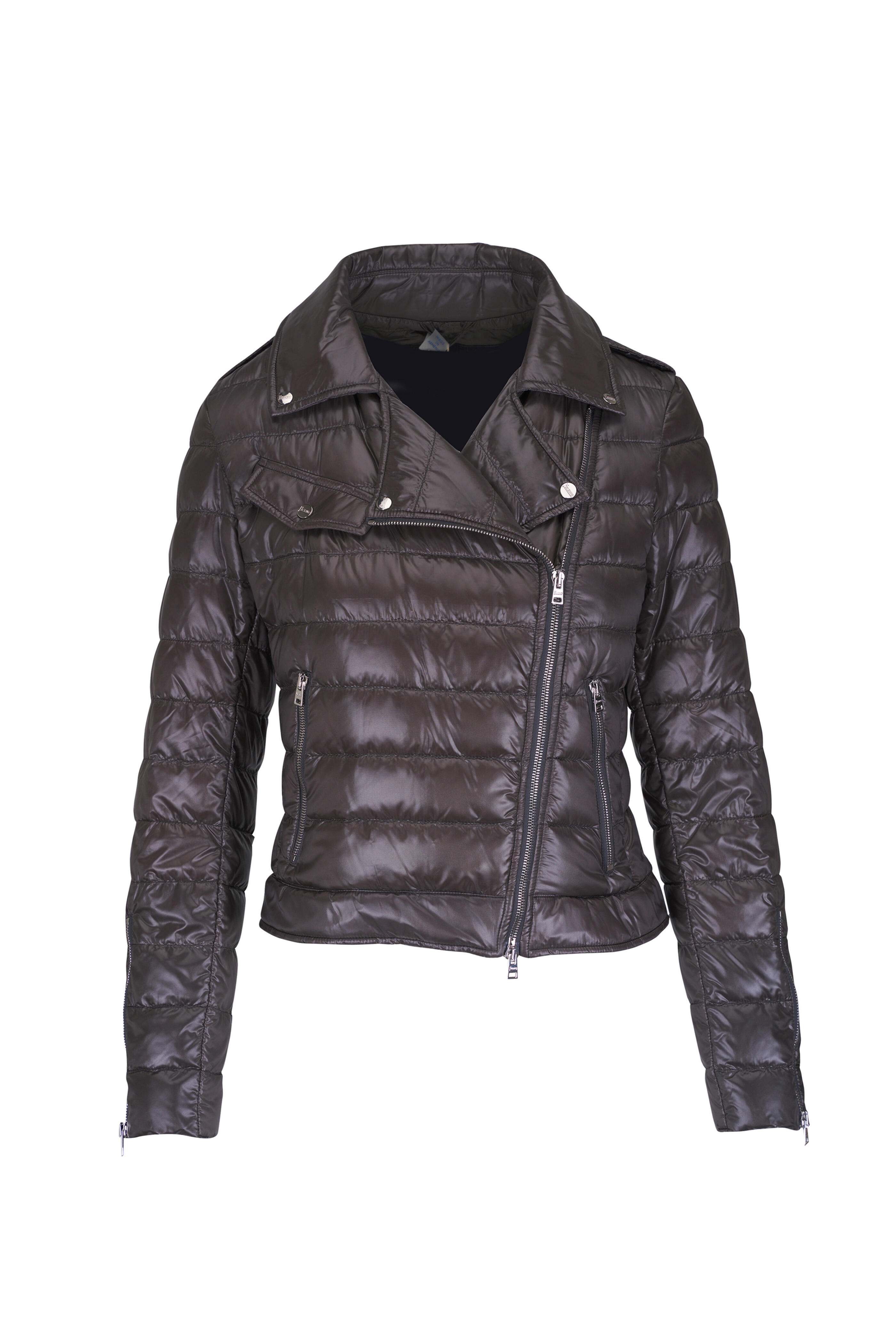 Herno - Anthracite Ultralight Asymmetric Moto Down Jacket