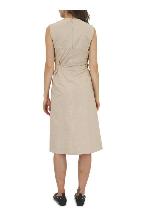 Antonelli - Megan Tan Split V-Neck Dress