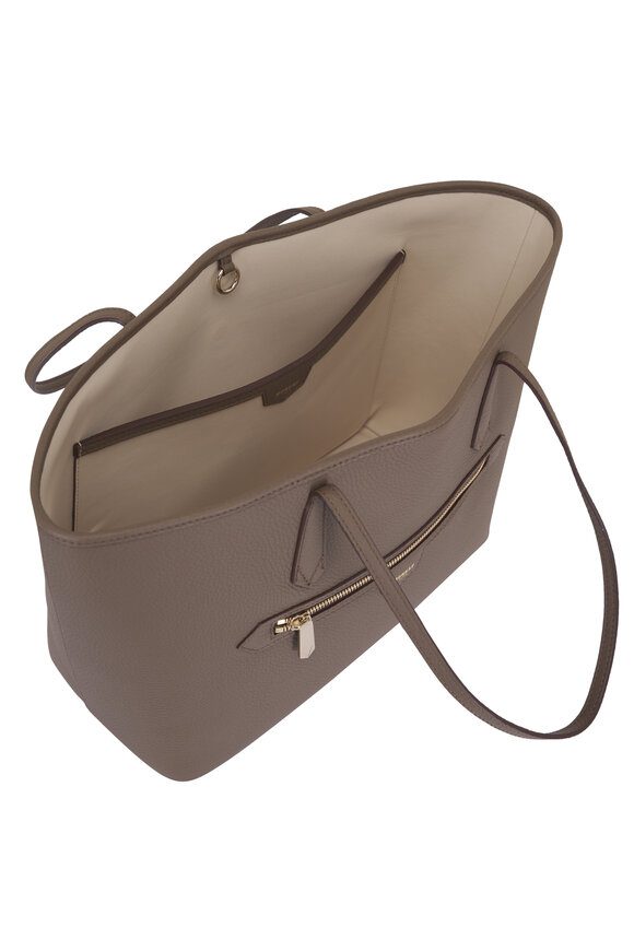 Moreau Paris Medium Monaco Taupe Leather Tote - view 6
