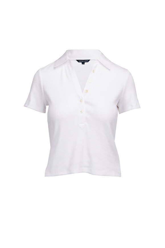 Veronica Beard Kearney White Polo Tee - view 1