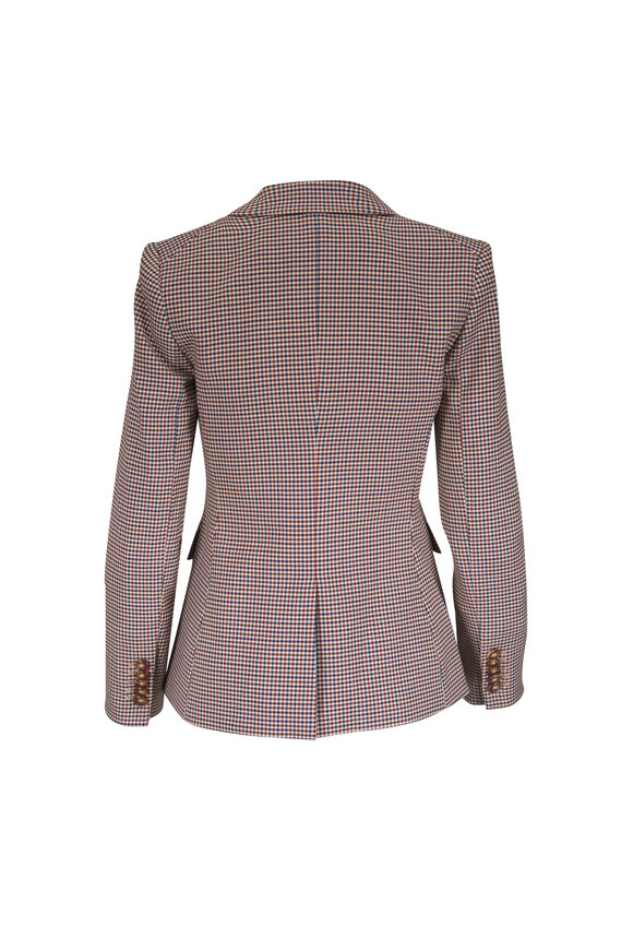Veronica Beard Miller Rust & Navy Houndstooth Dickey Jacket - view 2