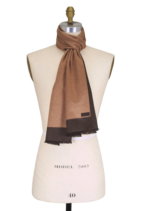Maurizio Baldassari Camel Brushed Silk Scarf - view 1