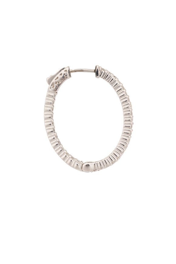 Lowy & Co 18k White Gold Diamond Hoop - view 2
