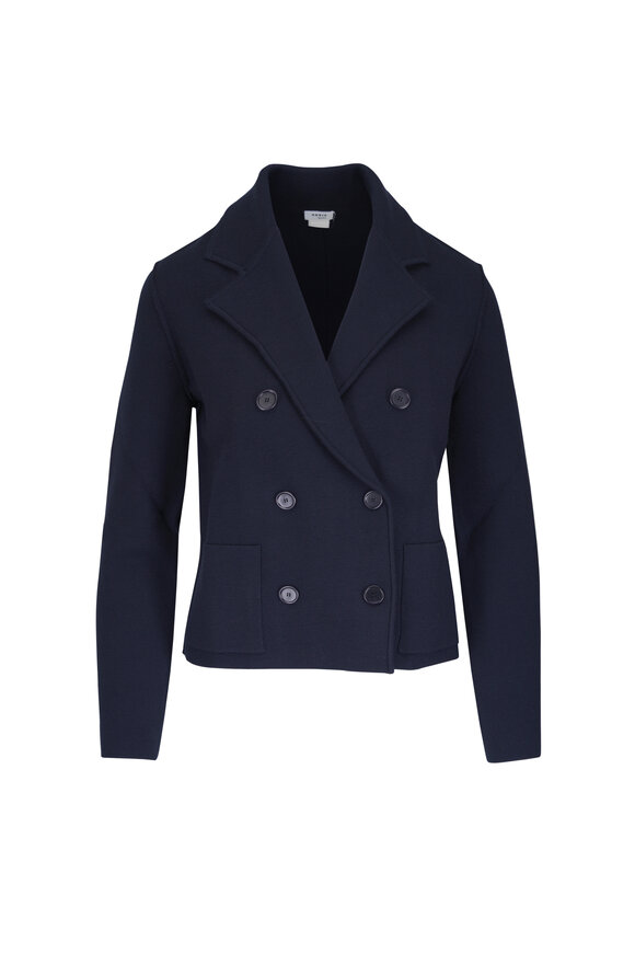 Akris Punto Milano Navy Blue Double Breasted Jacket - view 1
