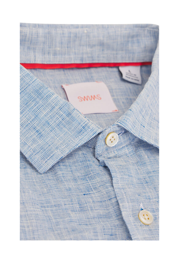 Swims - Amalfi End On End Blue Linen Sport Shirt