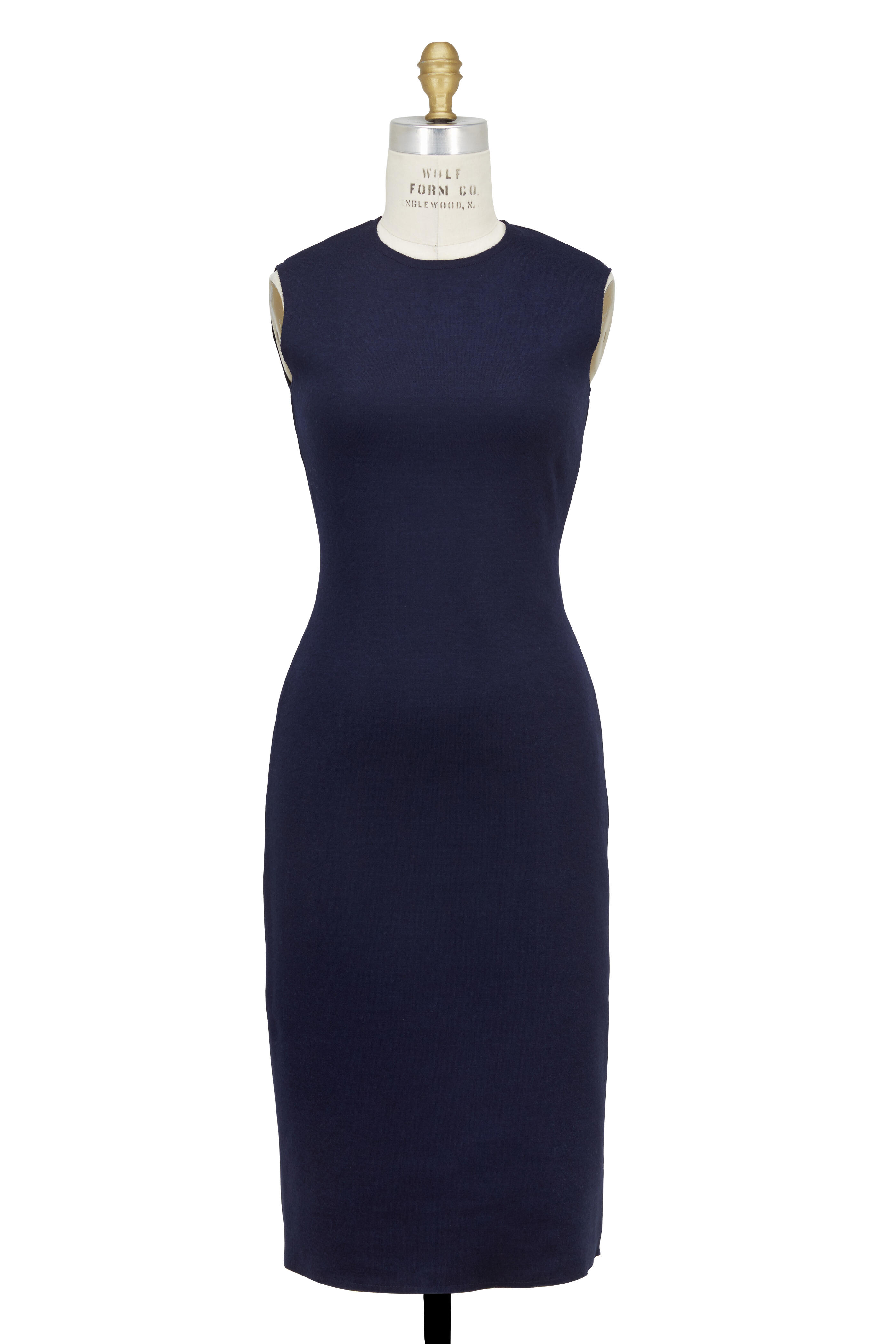 The Row - Asca Oil Blue Double-Faced Wool Dress