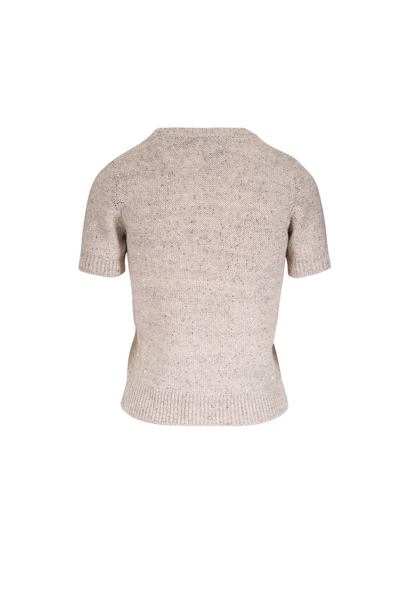 Akris Greige Sequin Knit Top - view 2