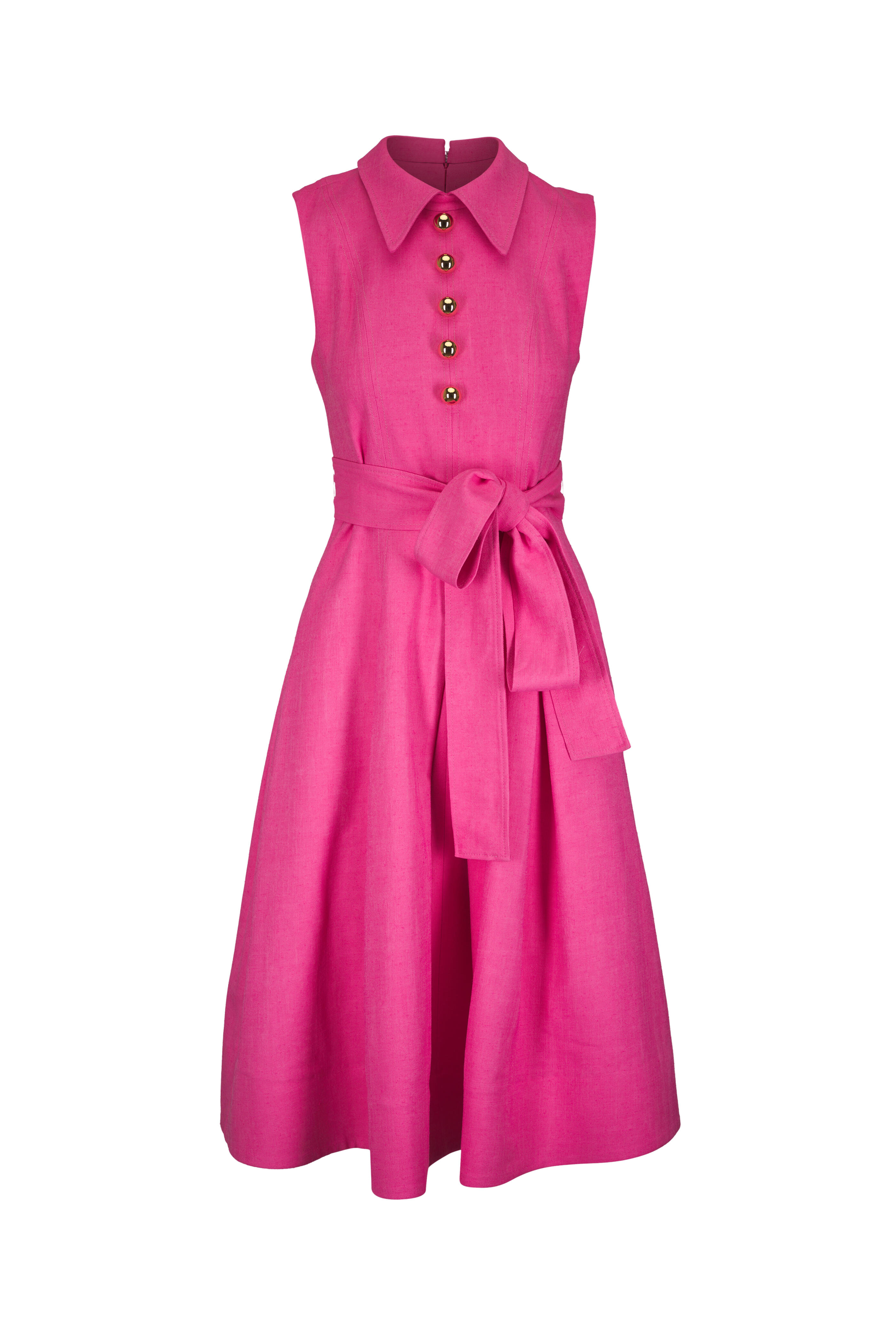 Carolina Herrera - Happy Pink Belted Midi Dress | Mitchell