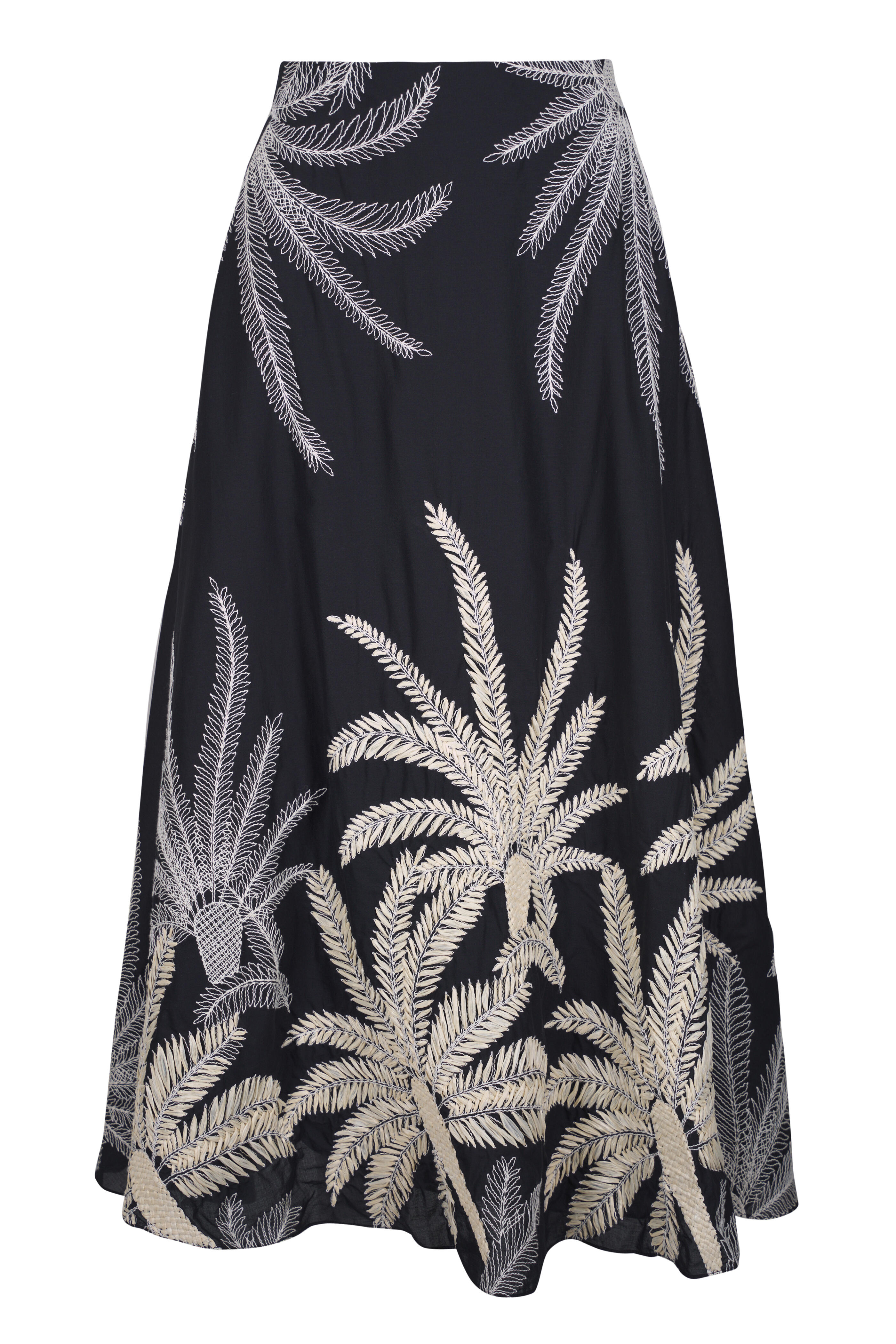 Johanna Ortiz - Pictographs Embroidered Cotton Skirt