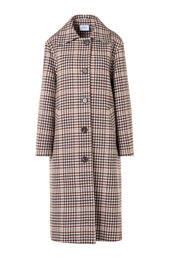 Akris Punto Winter White Check Long Coat - view 1