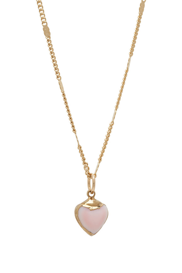 Cristina V. - Small Pink Opal Heart Pendant Necklace