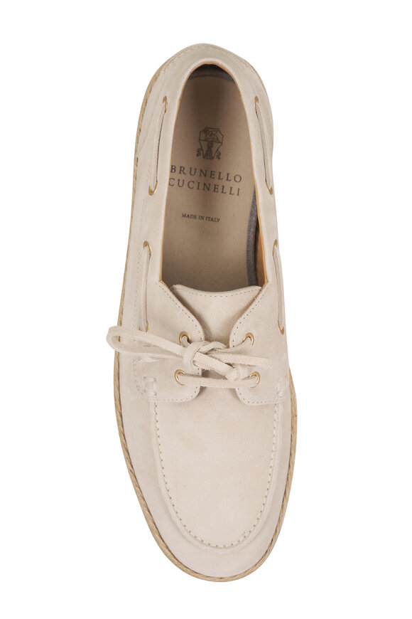 Brunello Cucinelli Sand Suede Boat Espadrille - view 4