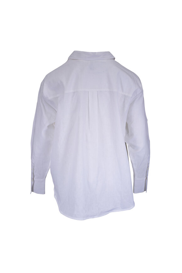 Totême Summer White Oversized Cotton & Linen Shirt - view 3
