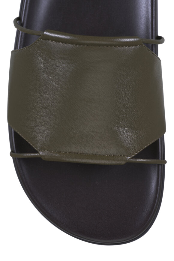 The Row Vivienne Basil Leather Slide - view 4