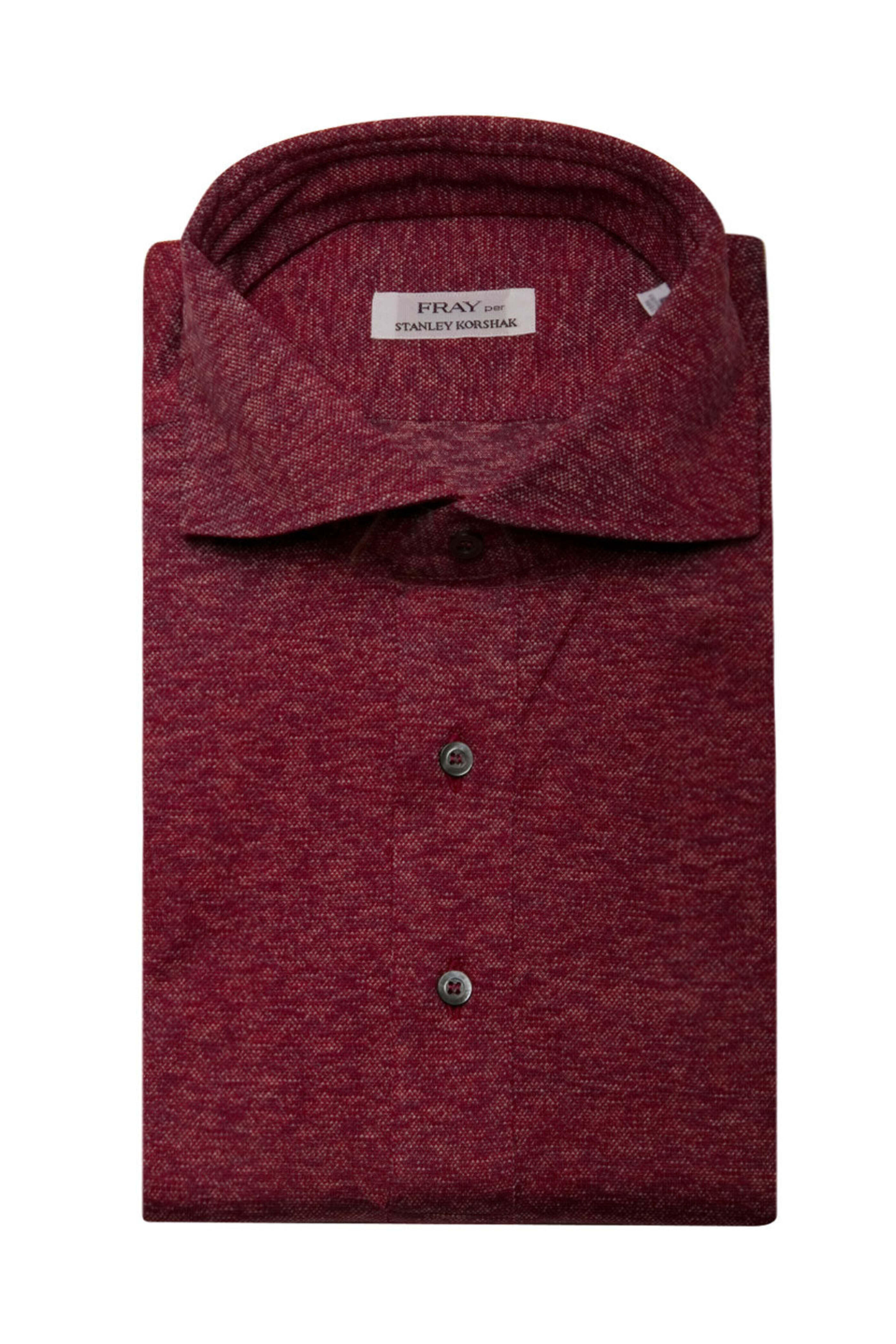 Fray - Berry Melange Cotton Self Collar Polo