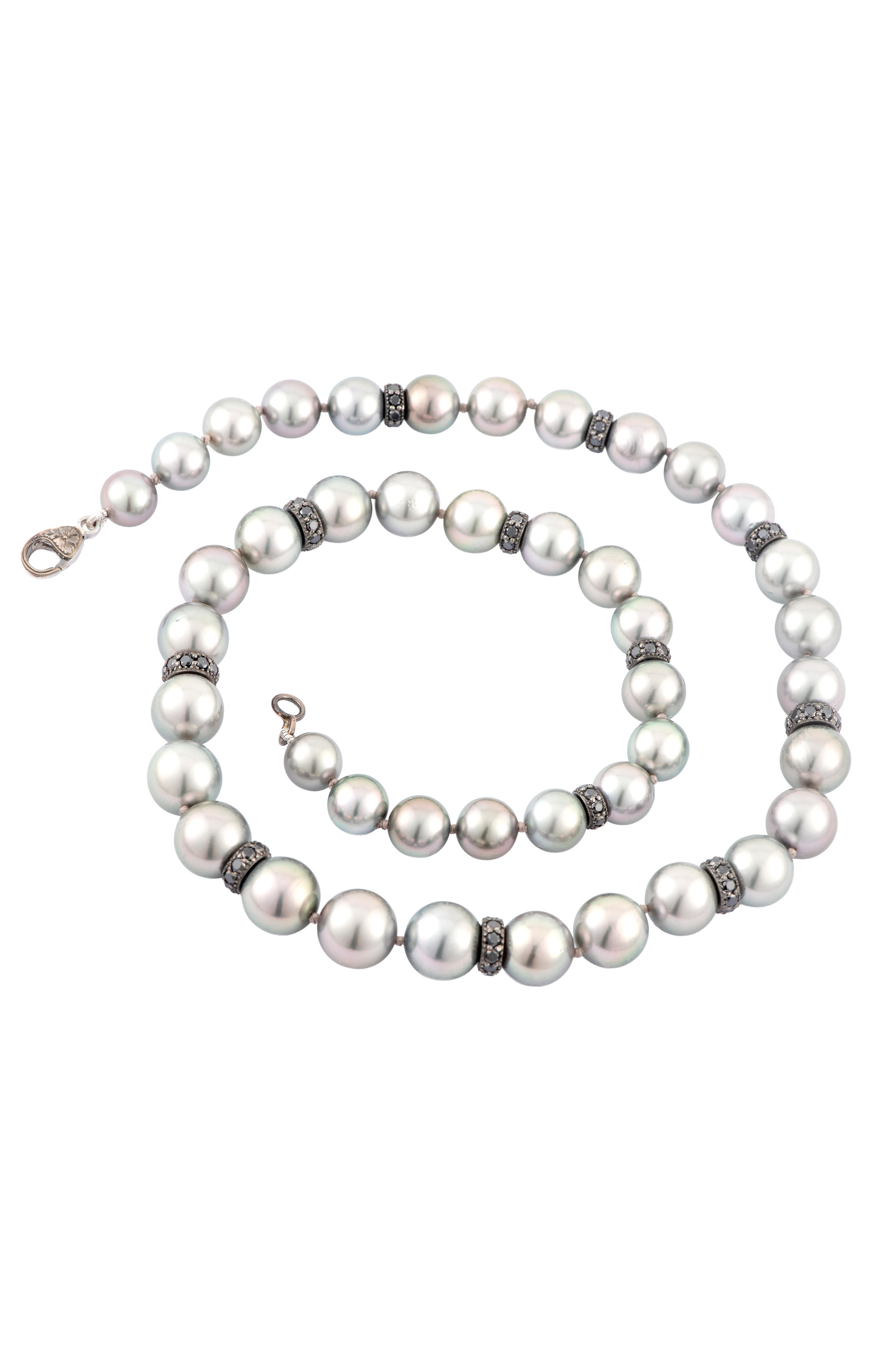 Sylva & Cie - South Sea Pearl & Black Diamond Necklace