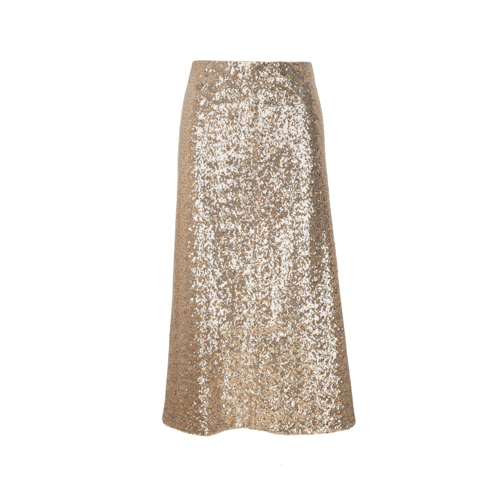 【Dorothee Schumacher】 Sequin-trimmedミディスカート Sequin-trimmed midi skirt in black - Dorothee Schumacher