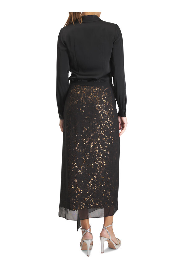 Michael Kors Collection Hansen Black Button Front Blouse - view 4