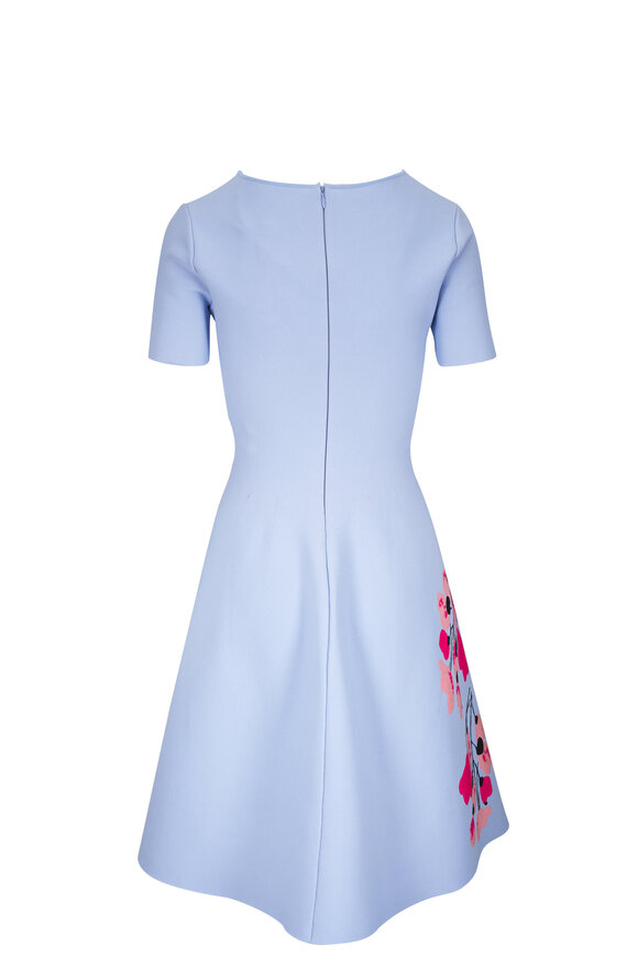 Carolina Herrera - Light Blue Floral Jacquard Dress