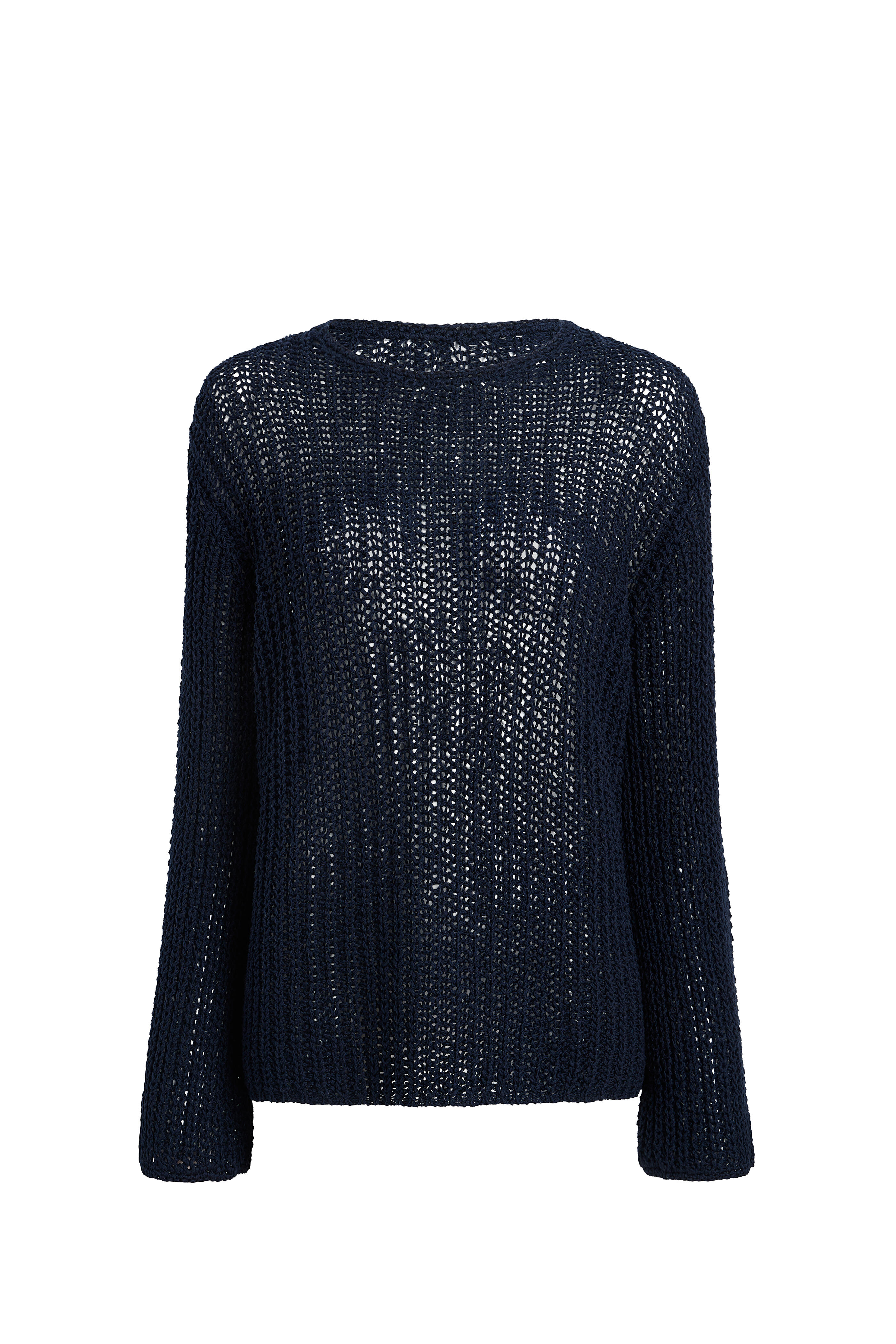 Khaite - Elowen Navy Fisherman’s Rib Knit Pullover Sweater