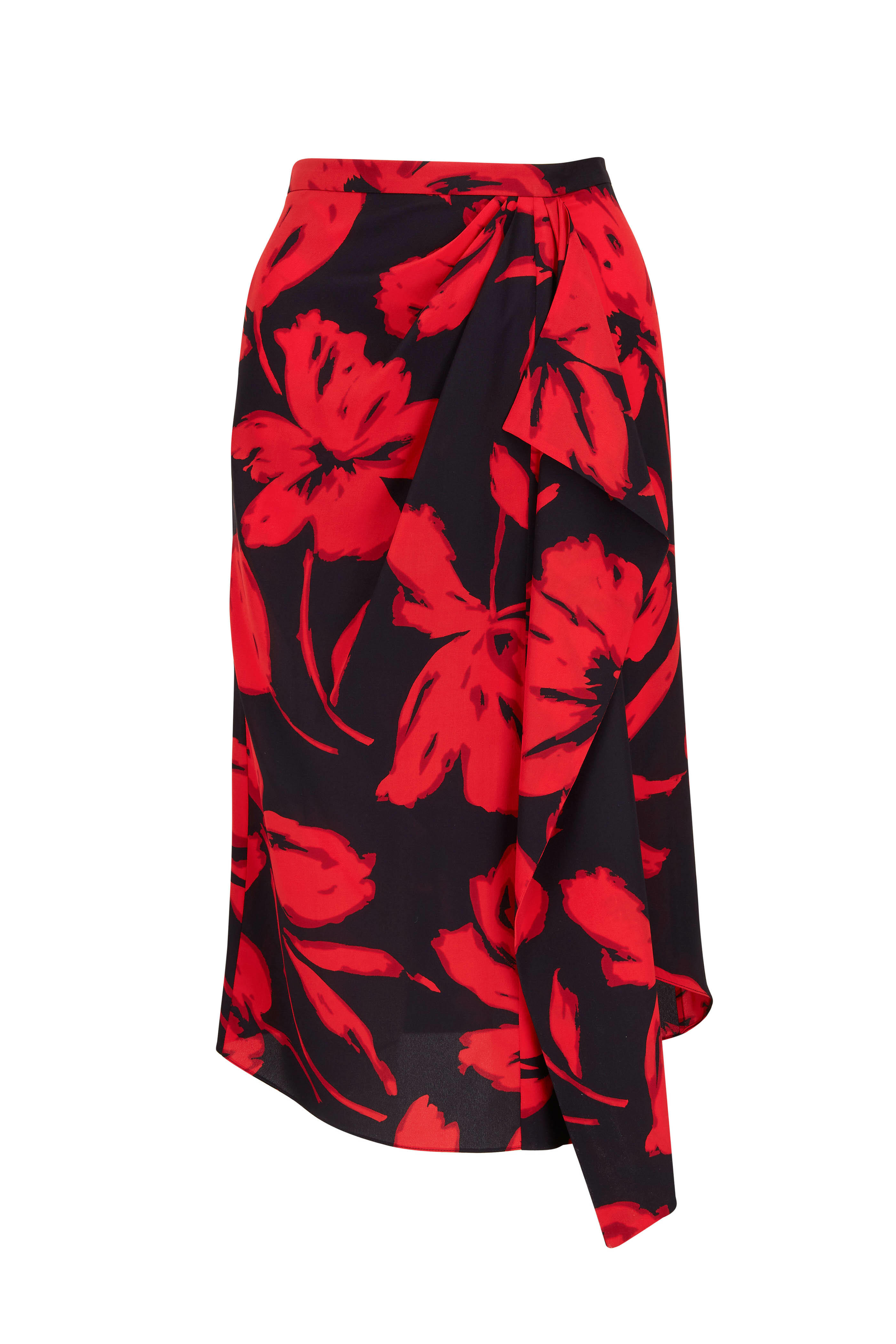 【THE MOZZ】Coty Shirring Draped Skirt Draped Jersey Skirt: Women's Designer Bottoms | Tory Burch